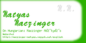 matyas maczinger business card